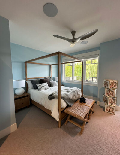 All-Scope Painting bedroom with wood canopy frame