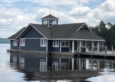 boathouse painted blue