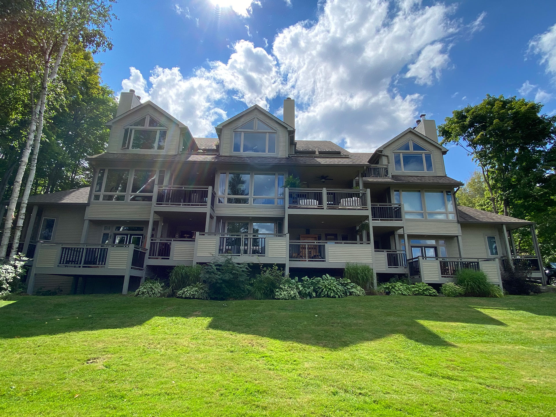 strata with lawn in front